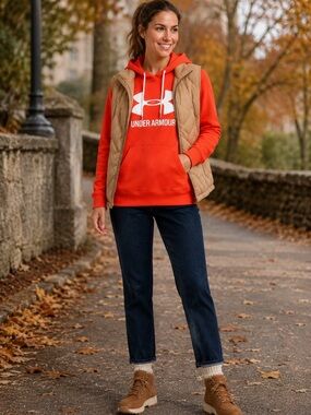 Under Armour Women's Bright Orange Pullover Hoodie